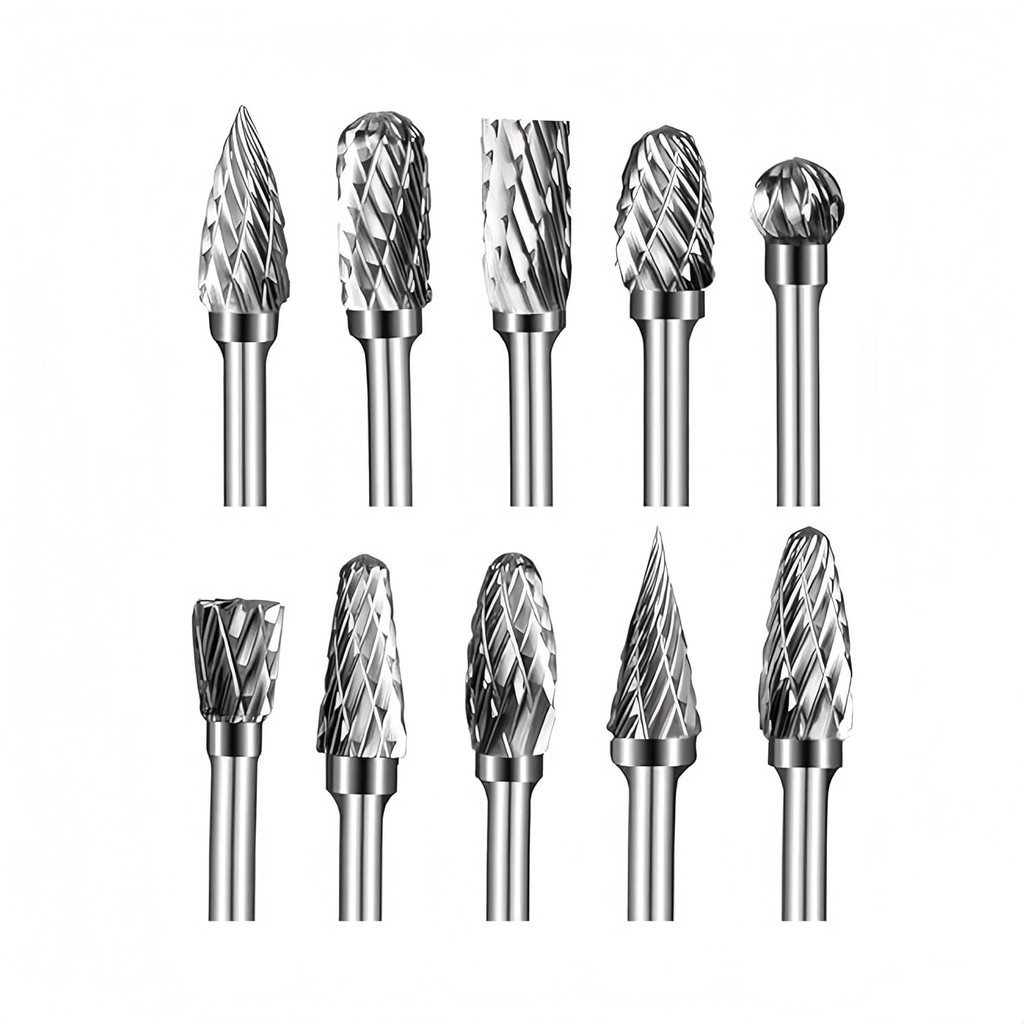 ชุดเสี้ยนตัดแบบหมุนทังสเตนคาร์ไบด์คู่ตัดหัวเจียรทังสเตนคาร์ไบด์หัวเจียรทังสเตนคาร์ไบด์หัวมิลลิ่งหัวแกะสลัก