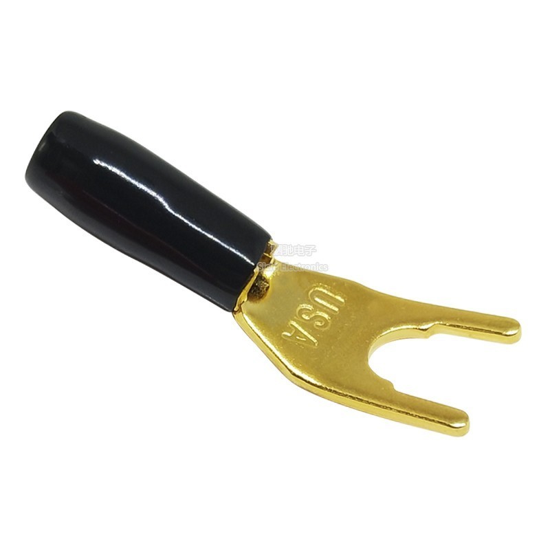 หัวกล้วย GoldPlated Audio Y Plug ลาโพงทองแดงบริสุทธิ์สายไฟหัวกล้วย Y ปลั๊กเครื่องขยายเสียงปลั๊กลาโพง