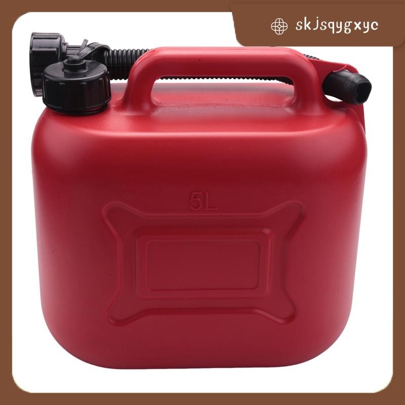 skjsqygxycถังน้ามันเชื้อเพลิงรถยนต์ พลาสติก ป้องกันไฟฟ้าสถิตย์ 5 ลิตร พร้อมท่อ สาหรับเดินทาง