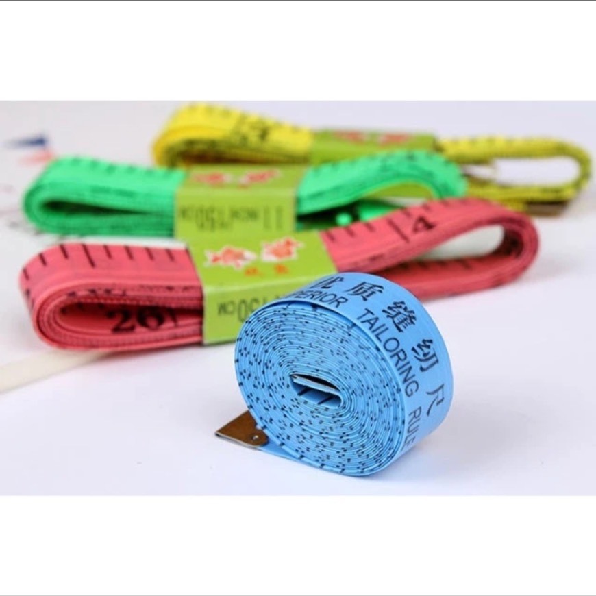 สายวัดเอว สุ่มสี สายวัดสัดส่วน มีทั้งหน้าเซนติเมตร และหน้านิ้ว