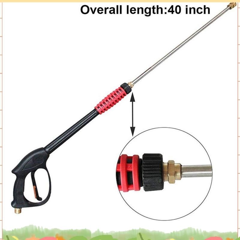 Super 1 ชิ้น M22 ถึง 14 นิ้วเครื่องฉีดน้าแรงดันสูง Extension Wand Extender Silver Universal สาหรับเครื่องซักผ้าทาความสะอาดรถยนต์ Quick Compression