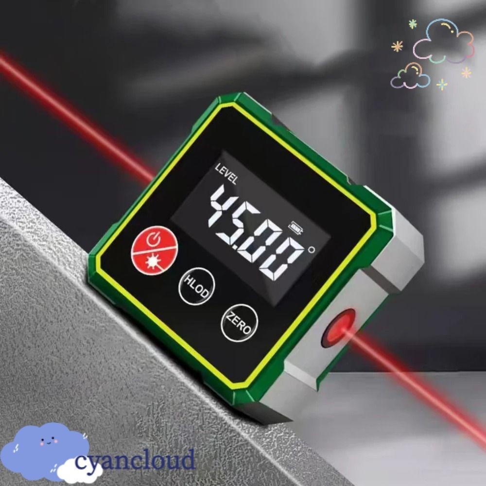 CYANCLOUD ระดับมุมจอแสดงผล LCD มัลติฟังก์ชั่นเลเซอร์ Inclinometerแบบพกพาชาร์จแม่เหล็ก 360 องศาการวัดดิจิตอล Inclinometer ในครัวเรือน