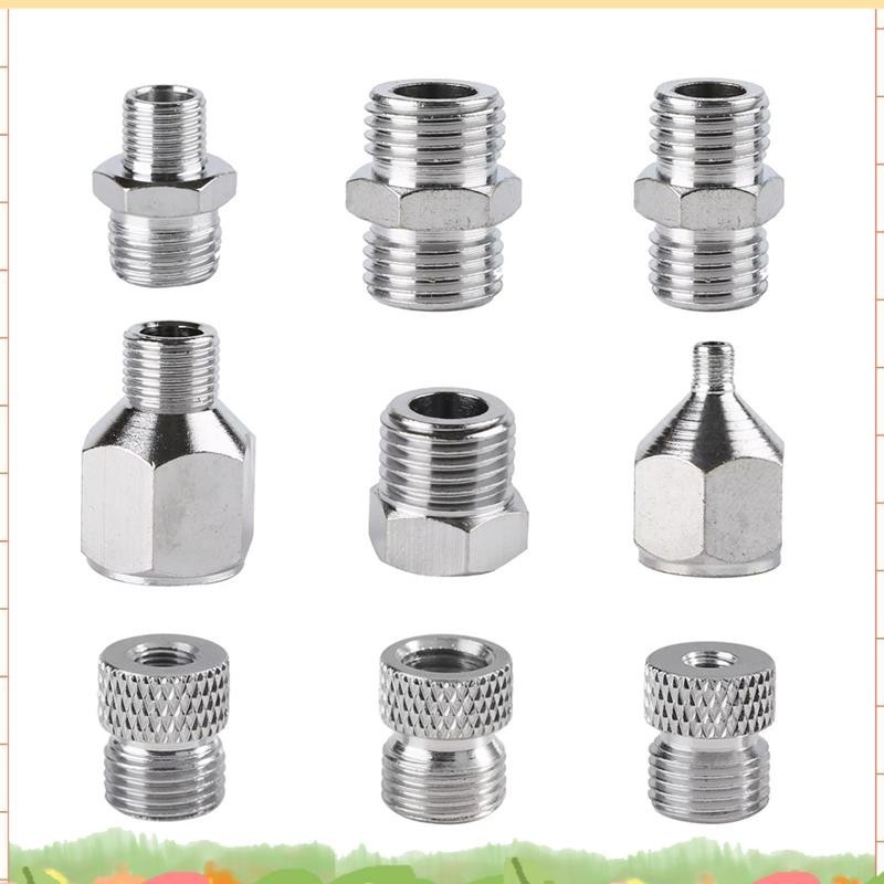 9 ชิ้นเซ็ต Airbrush Adaptor Fitting อุปกรณ์เสริมชุดเปลี่ยนข้อต่อเครื่องมือเชื่อมต่อสาหรับคอมเพรสเซอร์และ Air Brush ท่อ