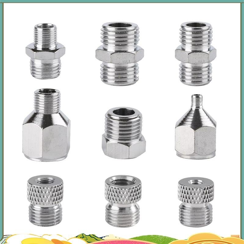 9 ชิ้นเซ็ต Airbrush Adaptor Fitting อุปกรณ์เสริมชุดเปลี่ยนข้อต่อเครื่องมือเชื่อมต่อสาหรับคอมเพรสเซอร์และ Air Brush ท่อ
