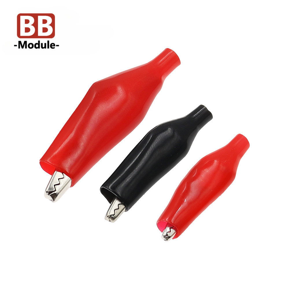 28 มม35 มม45 มมโลหะจระเข้คลิปจระเข้ไฟฟ้า Clamp การทดสอบ Probe เมตรสีดาสีแดงพลาสติก