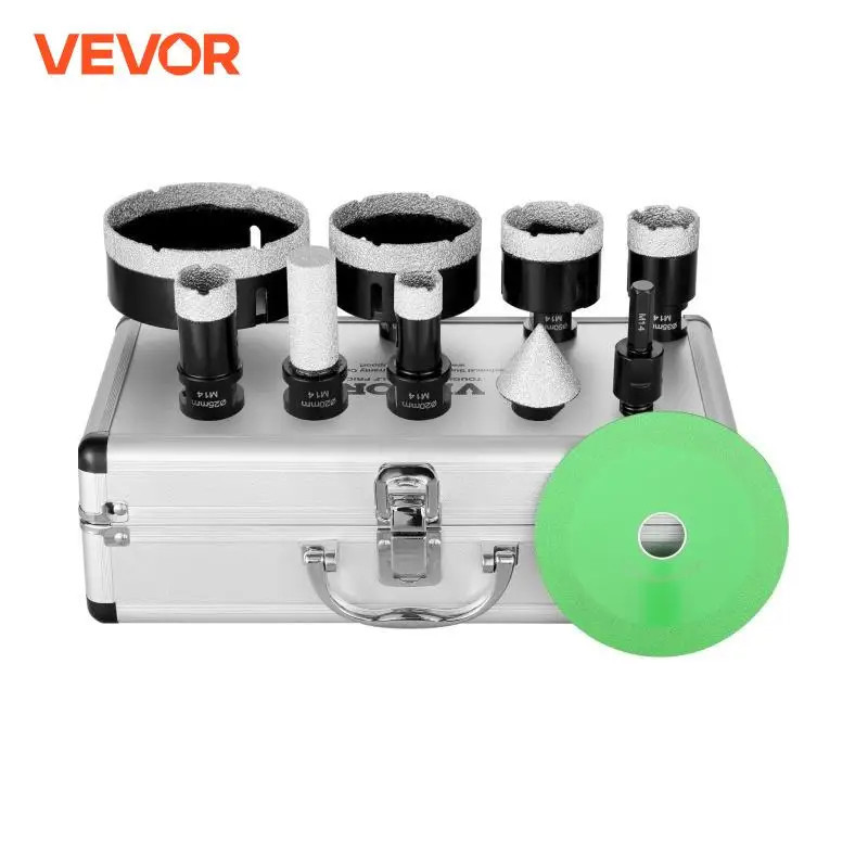 VEVOR 6781011 PCS Diamond Core Drill Bit Set Diamond Hole Saw Kit Finger Milling Bit Cone Bit S