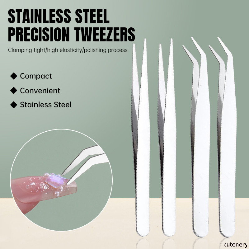 Cutenery ฟอร์เซป สแตนเลส ปากคีบ ปลายตรง ปลายงอ คีมหนีบอเนกประสงค์