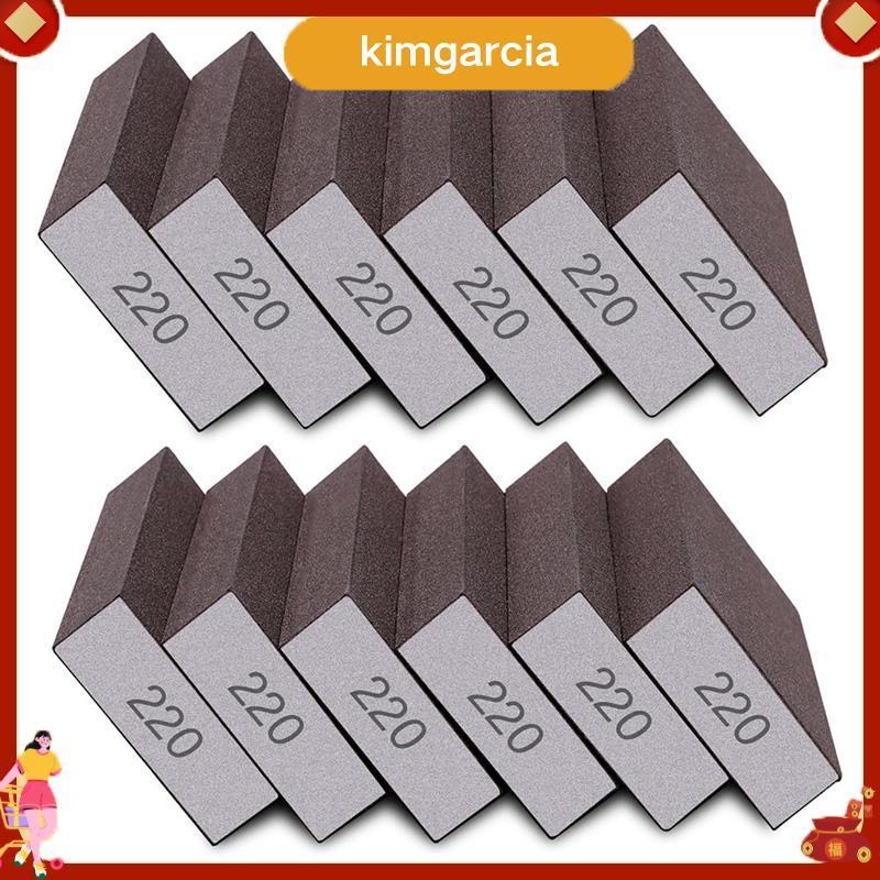 kimgarcia 12 ชิ้นฟองน้าขัด 220 กรวดบล็อกขัดละเอียดสาหรับ Drywall ไม้โลหะล้างทาความสะอาดได้และนากลับมาใช้ใหม่ได้