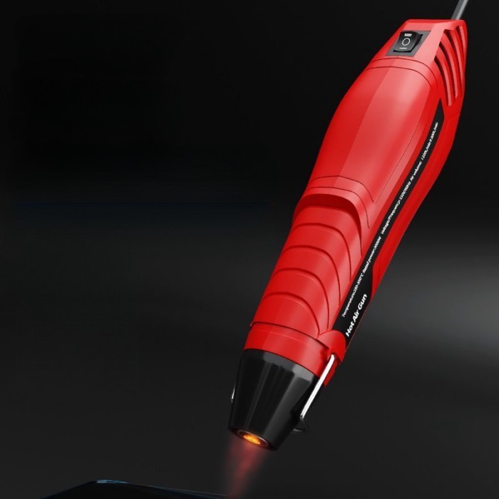 ปืนลมร้อนขนาดเล็กสองความเร็ว 300ว ปืนแห้งขนาดเล็กฟิล์มหดความร้อนฟิล์มความเร็วขนาดเล็กหมุนเวียนความร้อนหดฟิล์มแบบพกพา